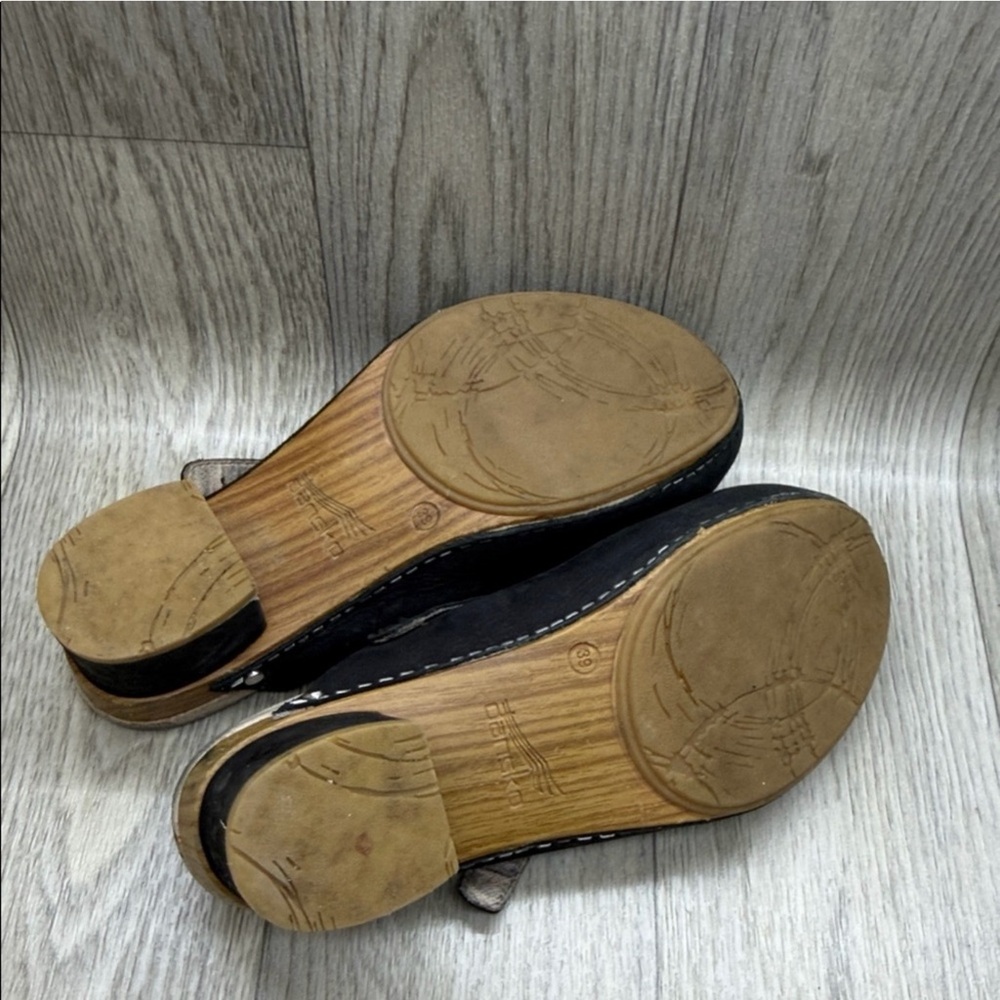 Dansko Black Leather Clogs with Buckle - Picture 10 of 11